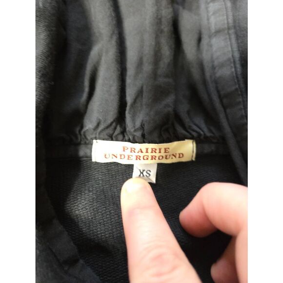 Prairie Underground Long Cloak Hoodie in Black sz XS - Picture 3 of 5
